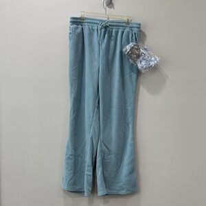 Women's Cozy Blue Maternity Pajama Pants with Headband